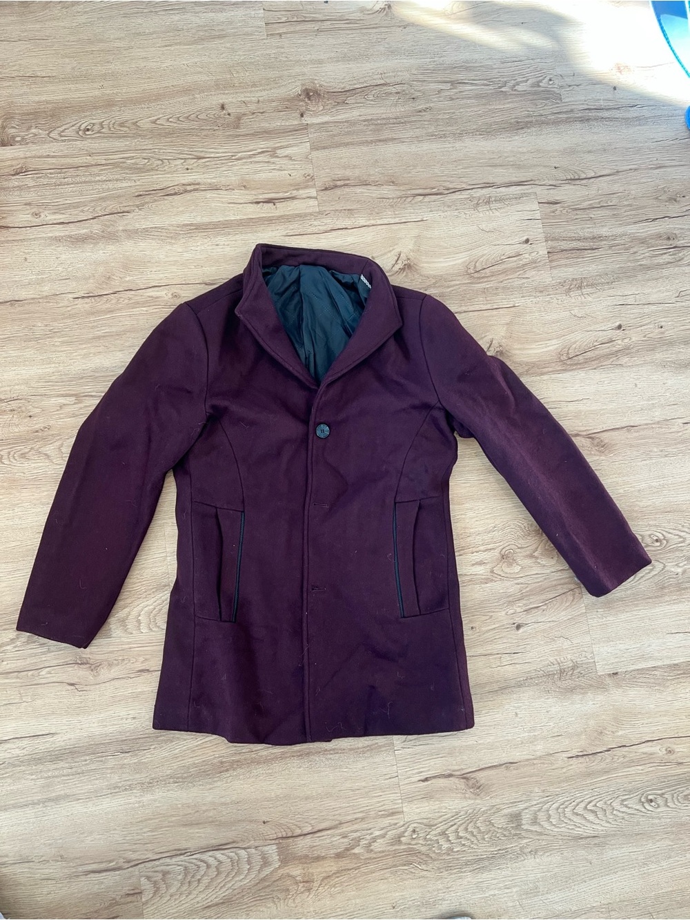 Men's Peacoat dark wine color
